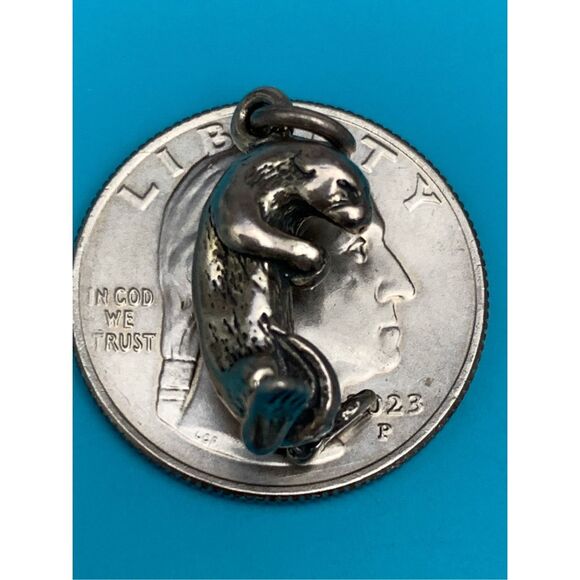 .925 Otter Sterling Silver Jewelry Charm #water - Picture 4 of 4